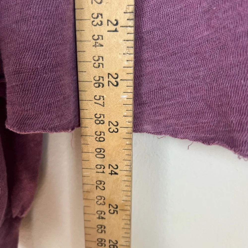 Free People rush hour mulberry peasant Henley top blouse v-neck NWT purple linen